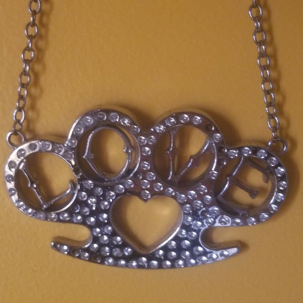 Brass nuckle necklace